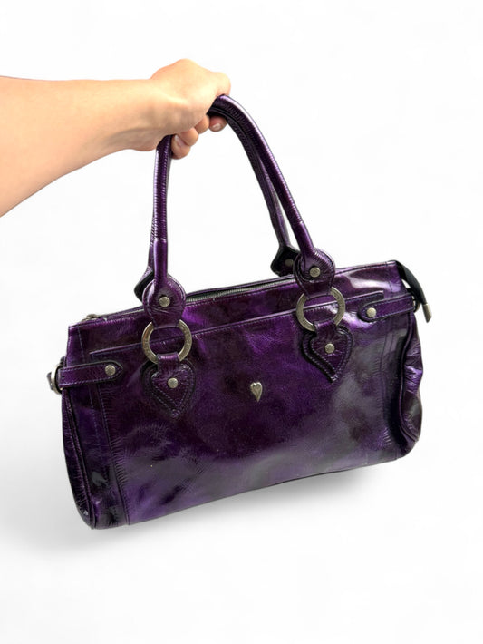 Purple metallic medium handbag (34x24cm)