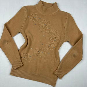 Beige pearls high neck jumper (S/M)