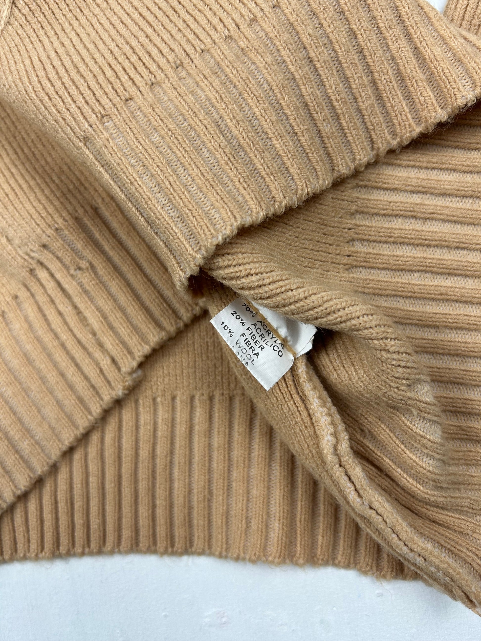 Beige pearls high neck jumper (S/M)