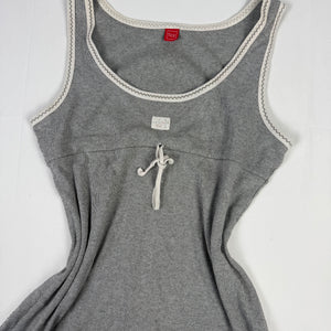 Grey striped cotton mini dress (XXL)