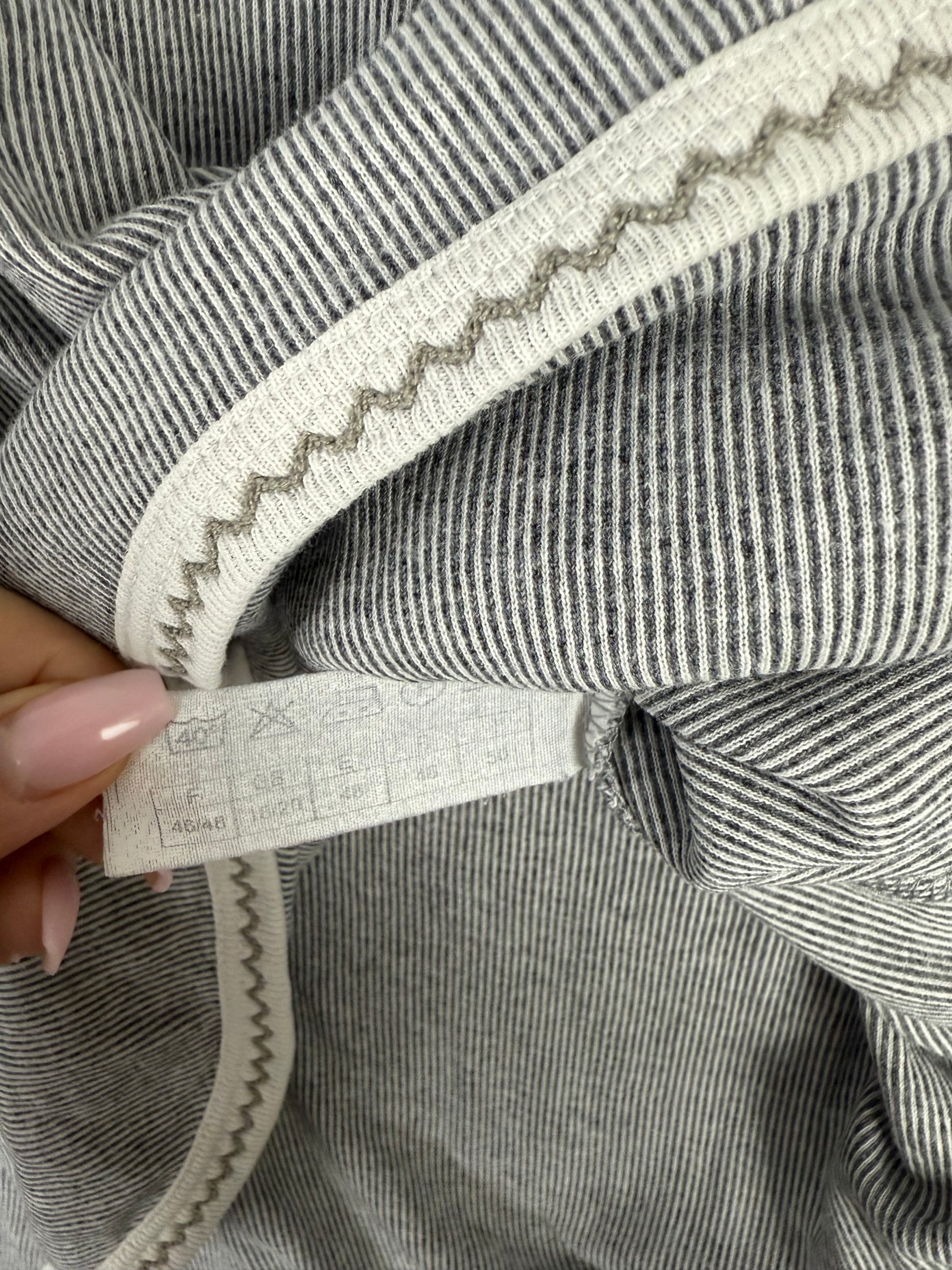 Grey striped cotton mini dress (XXL)