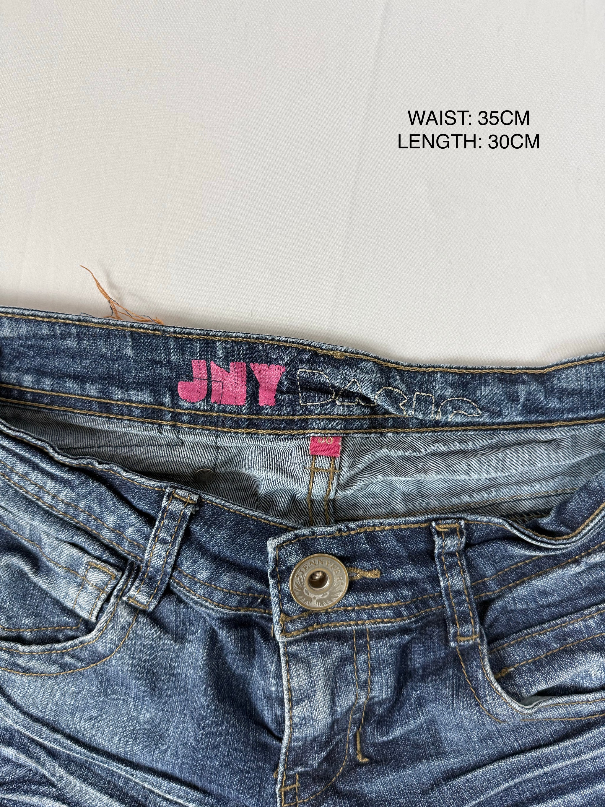 Blue denim low rise mini short (S)