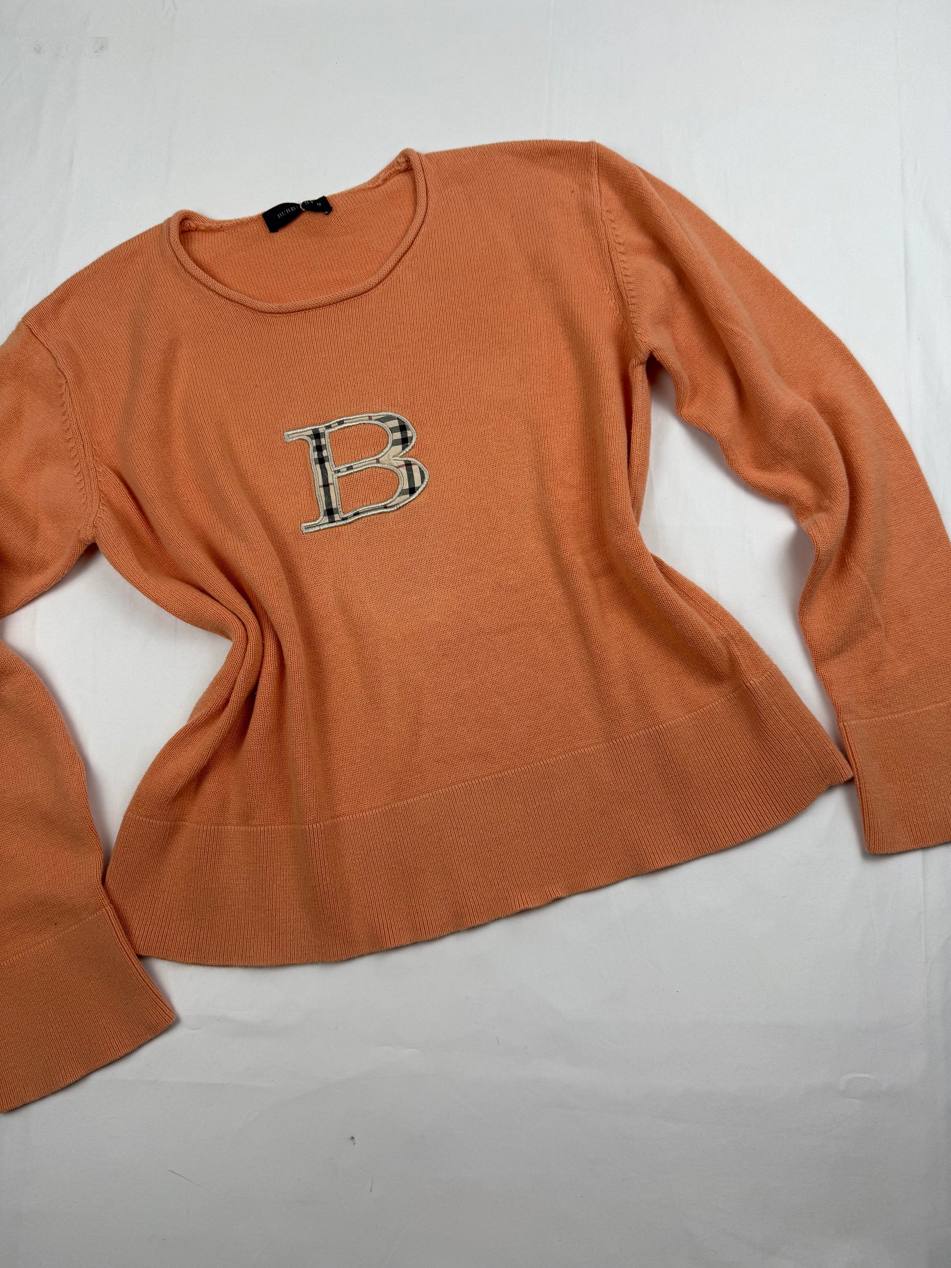 Orange B logo cotton jumper (S/M)