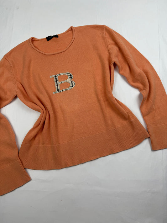 Orange B logo cotton jumper (S/M)