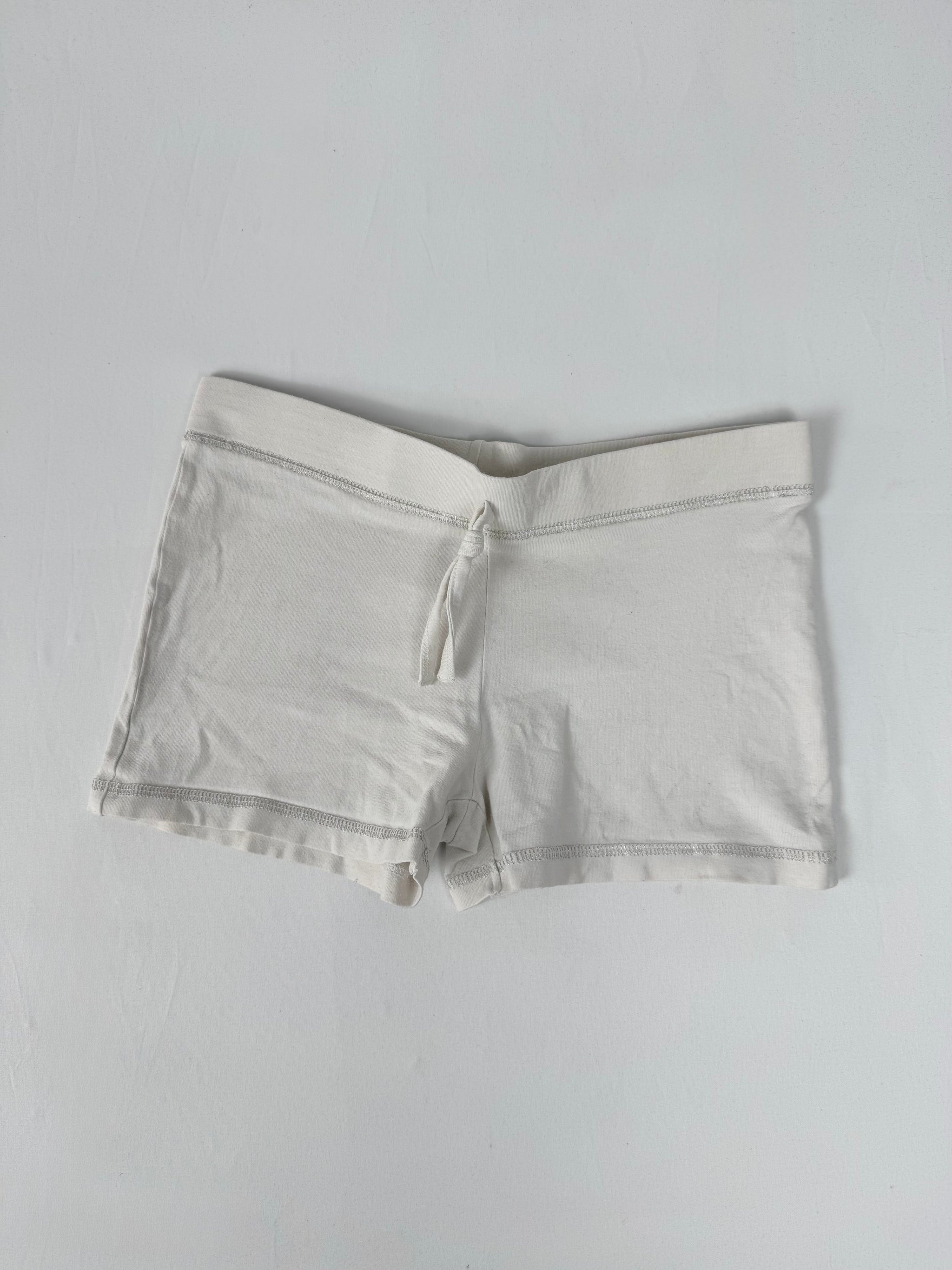 White stretchy activewear low rise mini short (S)