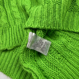 Neon green high neck knitted jumper (S/M)