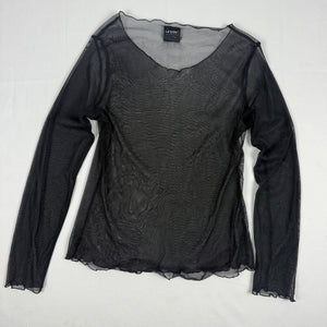 Black mesh long sleeves top (M)