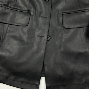 Black pvc leather trench jacket (L)