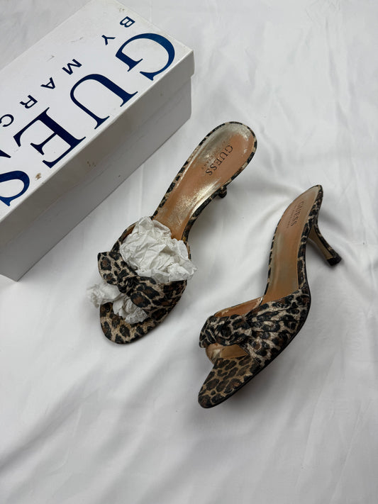 Panther leather kitten heels mules (40)