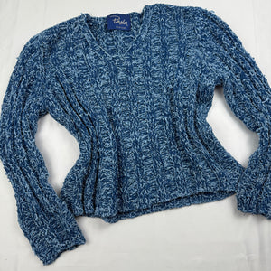 Blue crop V neck jumper (S/M)
