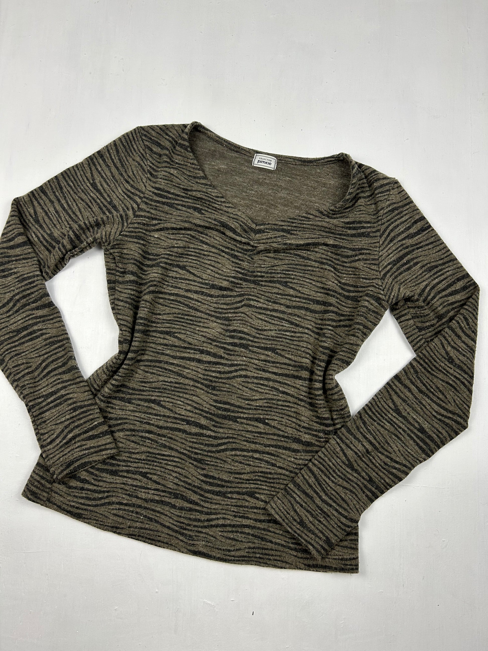 Khaki tiger print jumper (S/M)