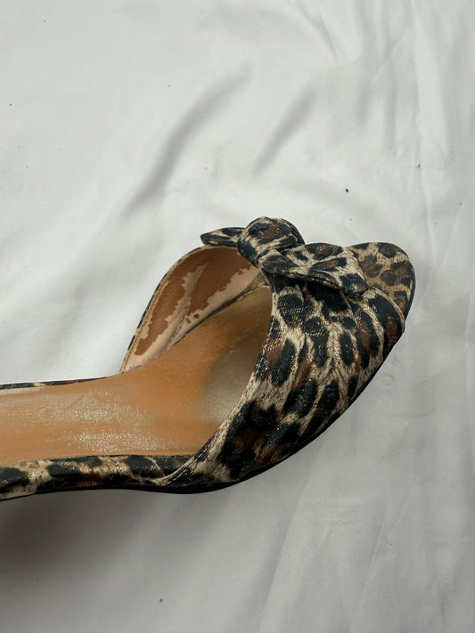 Panther leather kitten heels mules (40)
