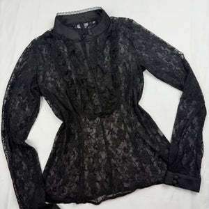 Black mesh long sleeves shirt (S)