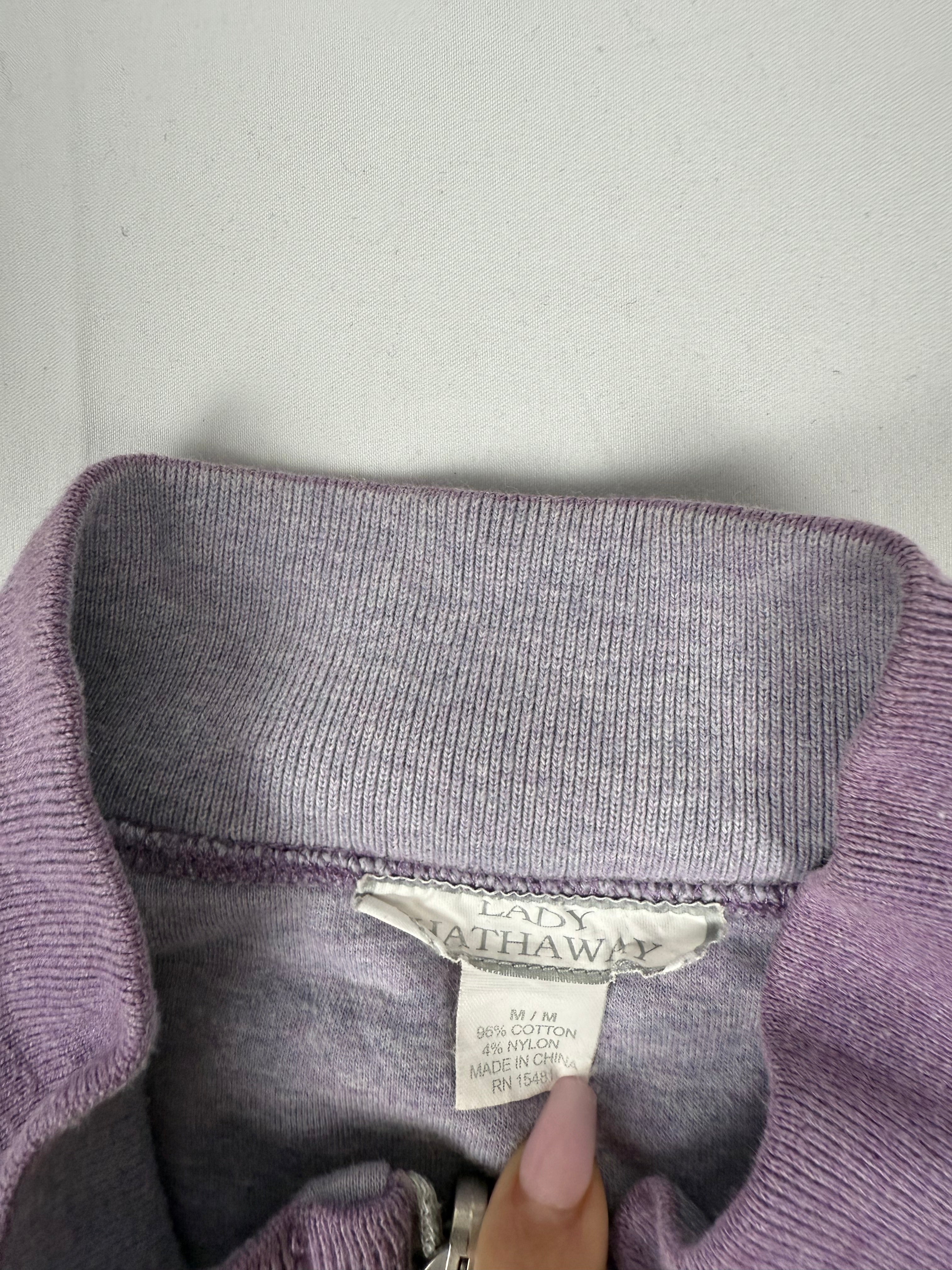 Lilac half zip cotton sweatshirt (M)
