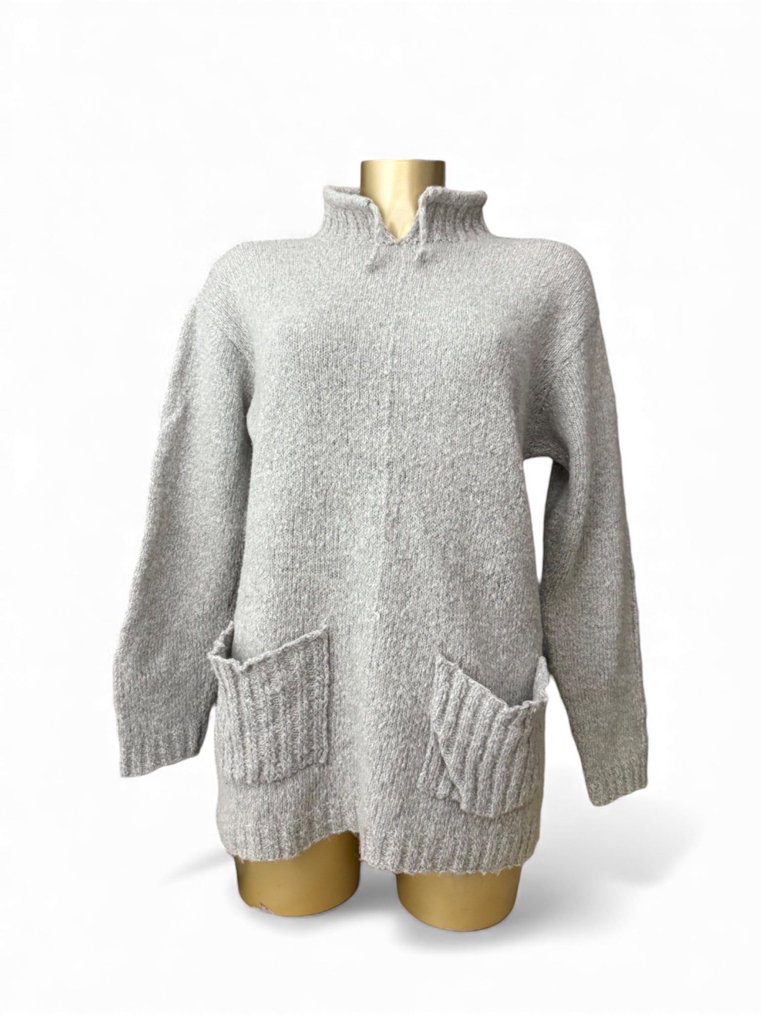 Grey super soft high neck jumper (XL)