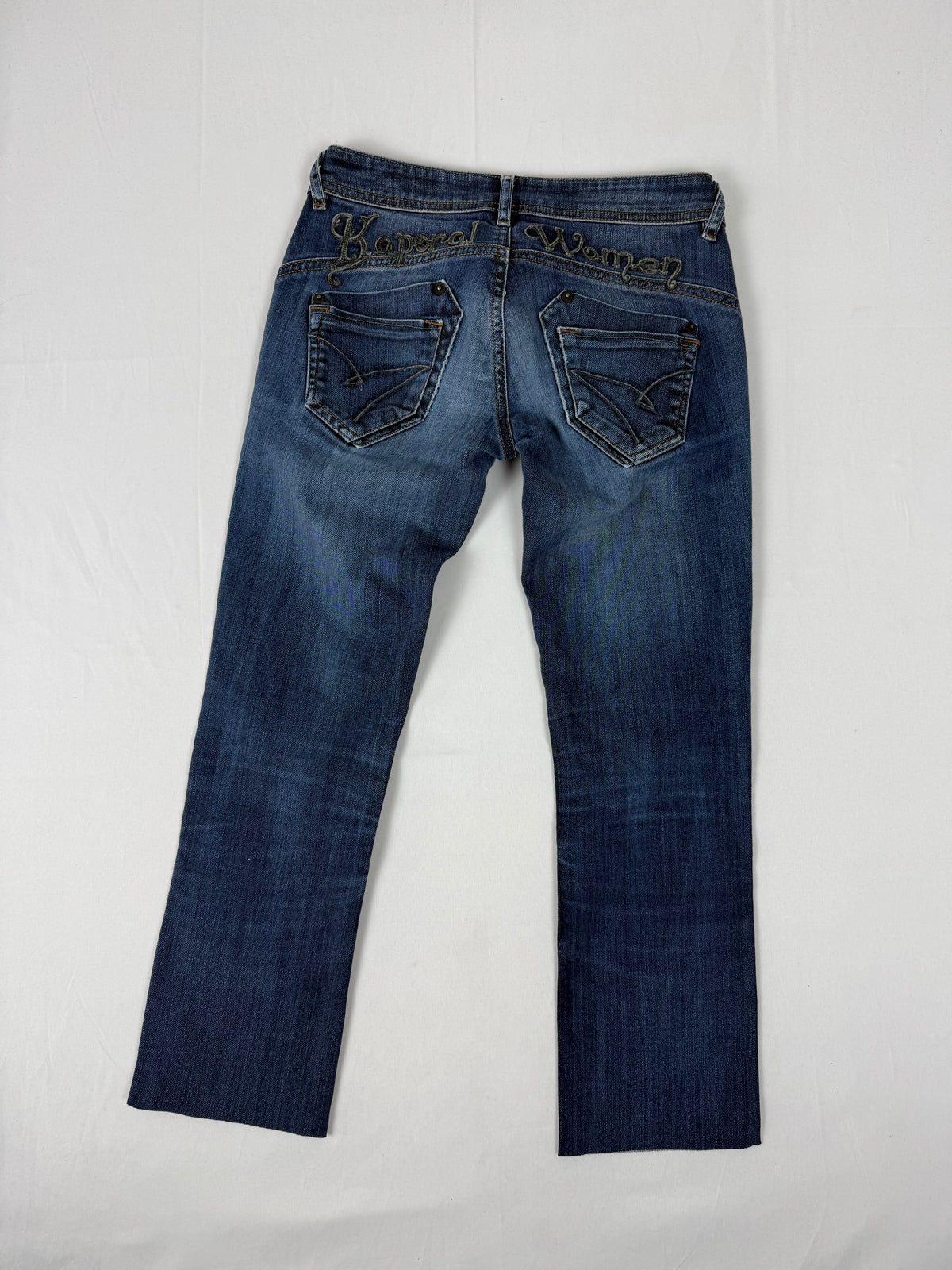 Navy denim low rise capri pants (XS)