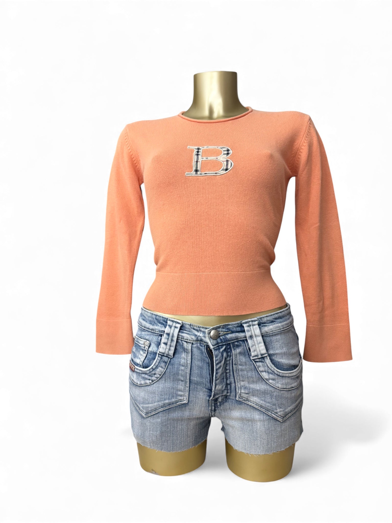 Orange B logo cotton jumper (S/M)