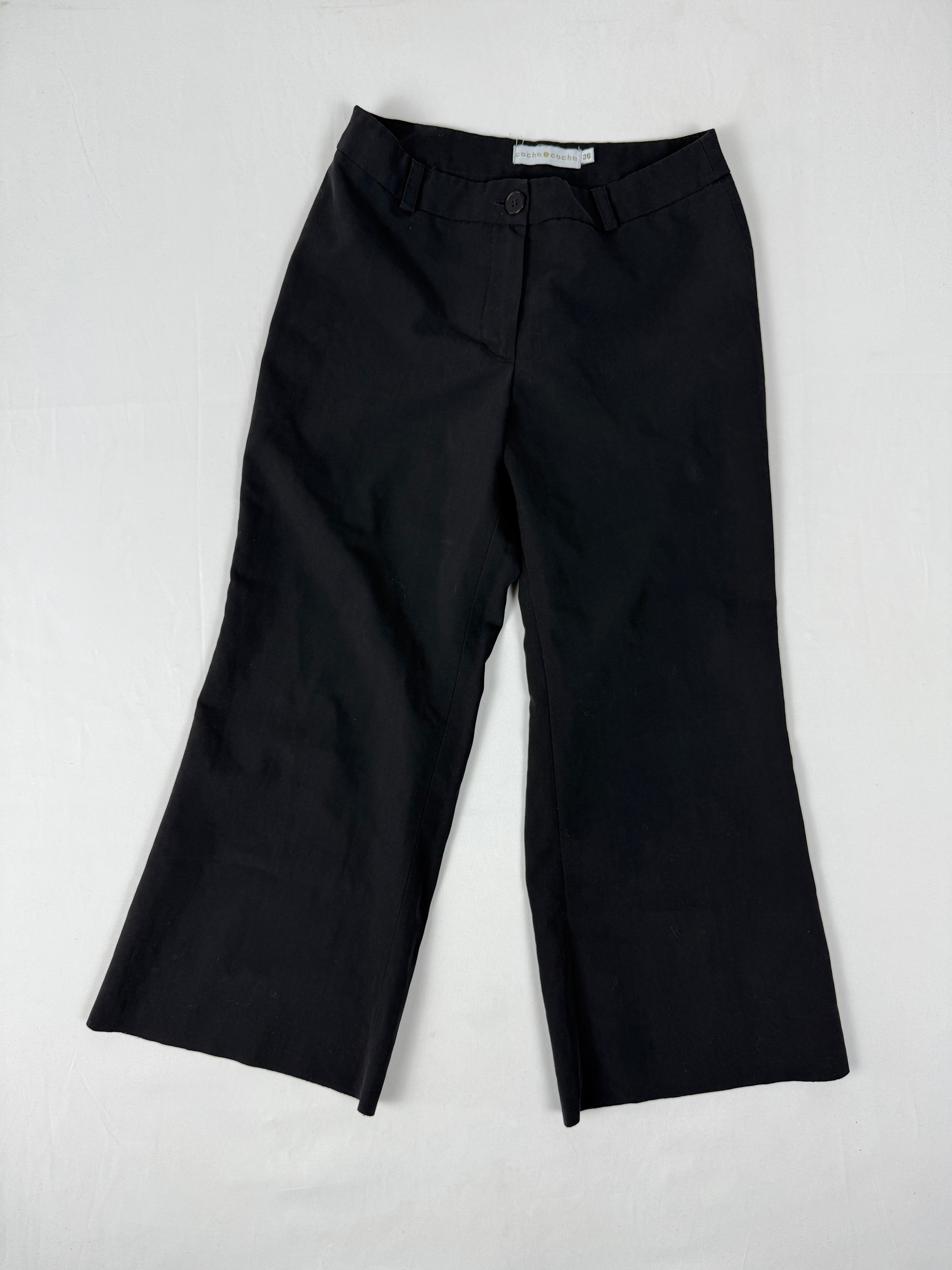 Black low waist office capri pants (S)