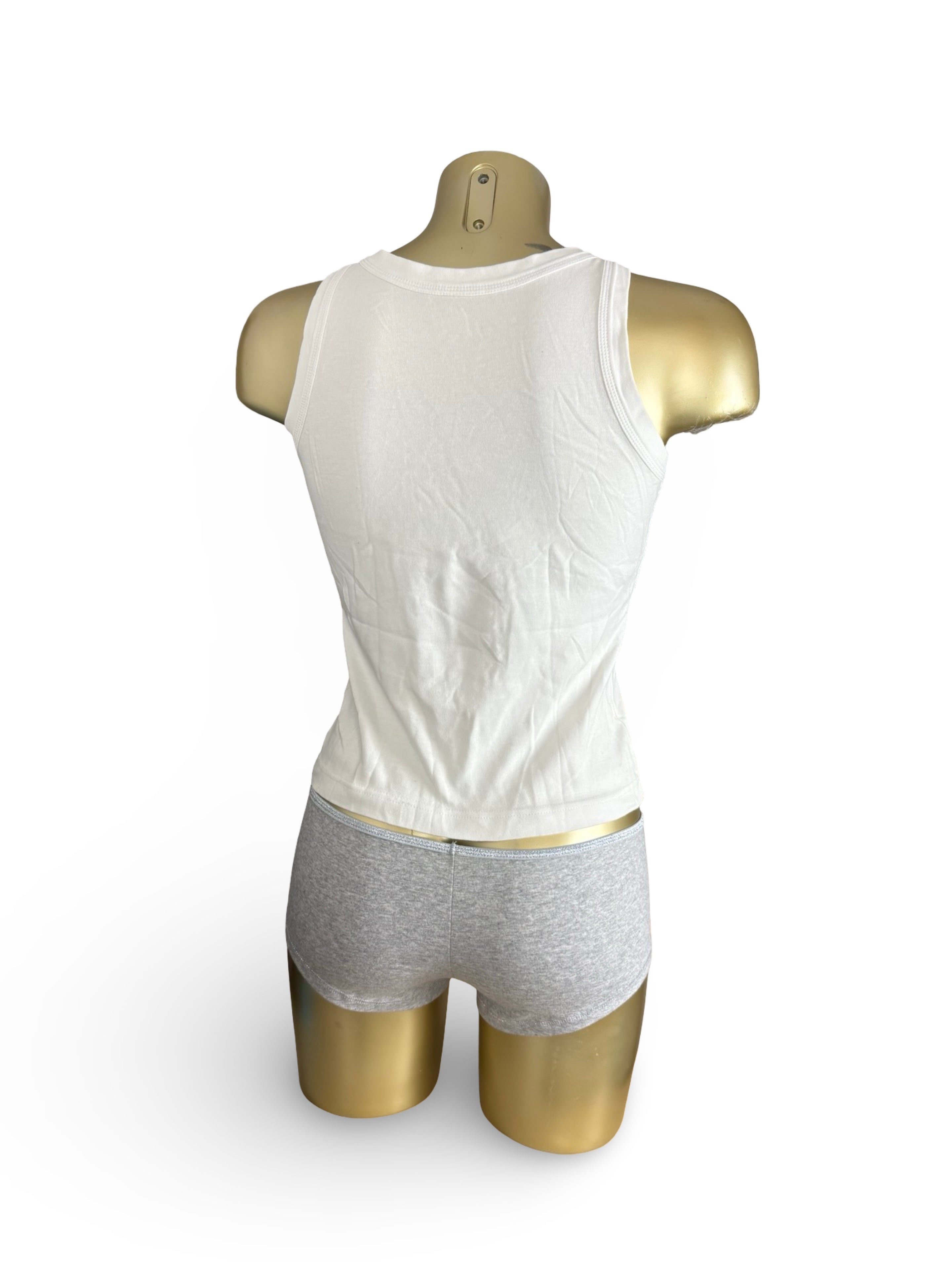 White logo 100% cotton tank top (M)