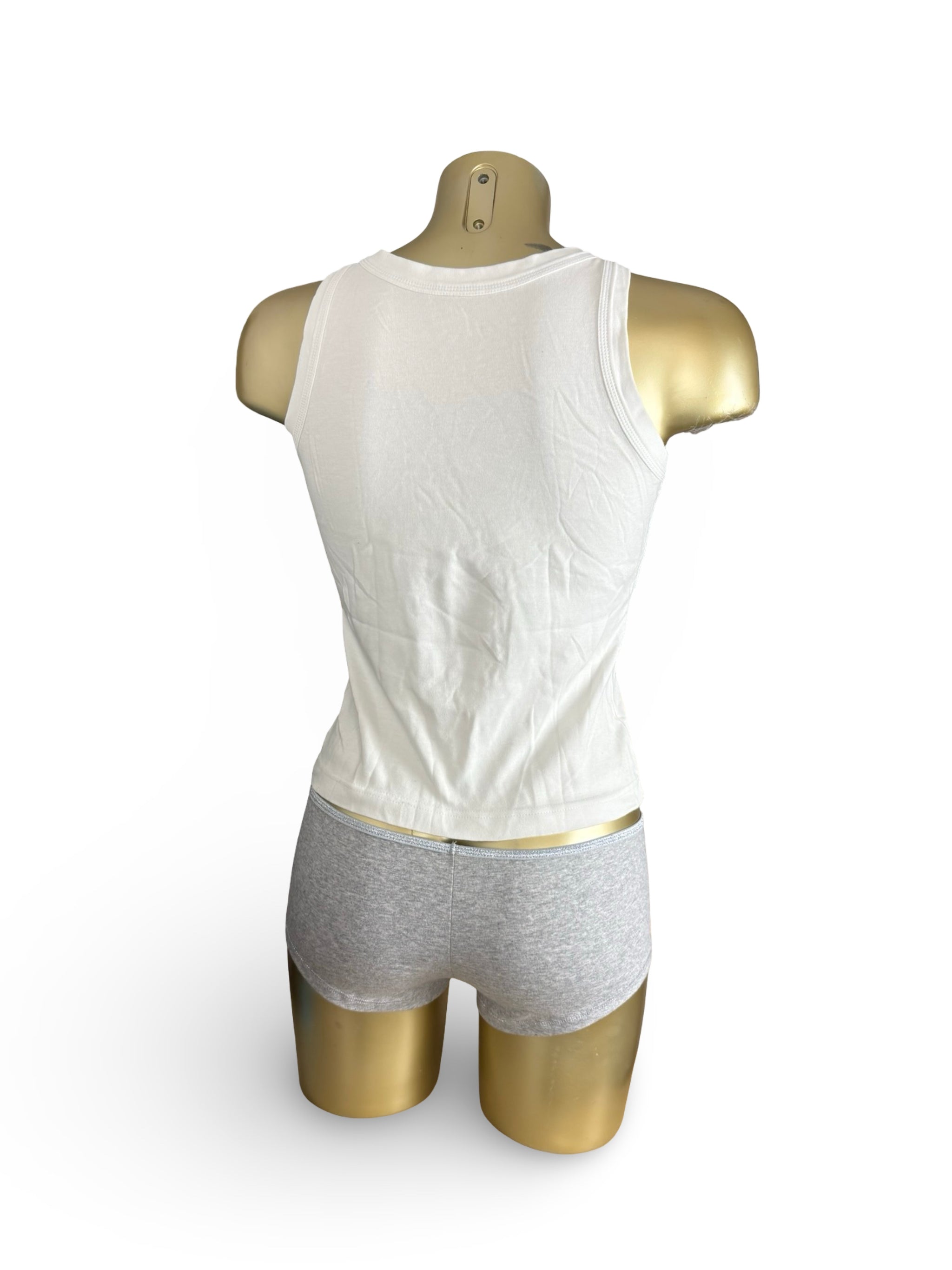 White logo 100% cotton tank top (M)