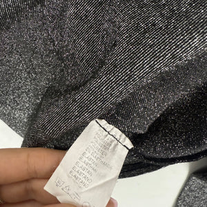 Grey silver bardot neck long sleeves top (S)