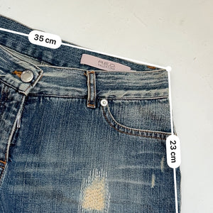 Navy blue denim low rise mini short (S)