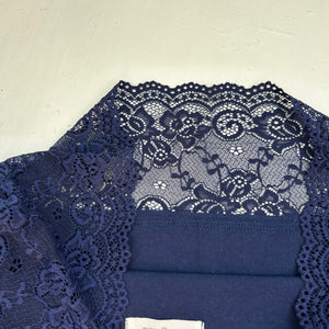 Office siren cotton lace bardot neck tee (M)