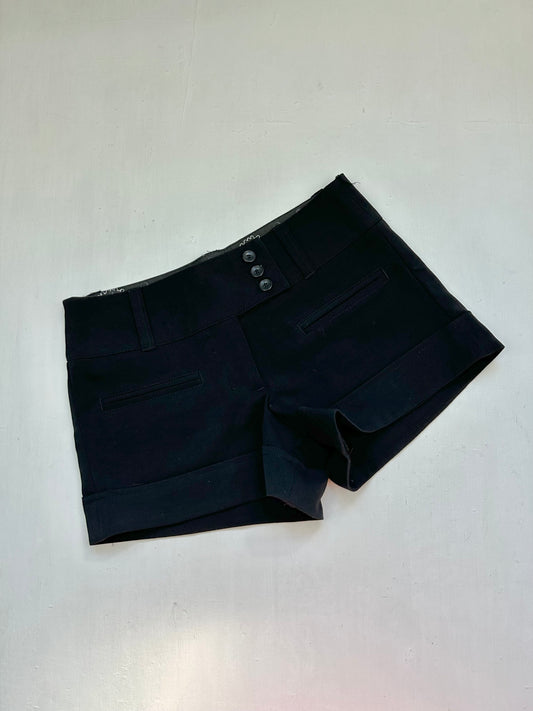 Black office siren low rise mini short (S)