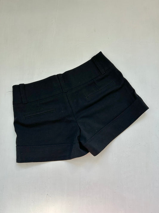 Black office siren low rise mini short (S)