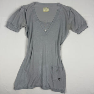 Grey knitted cotton tee (L)
