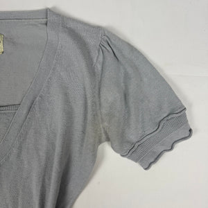 Grey knitted cotton tee (L)