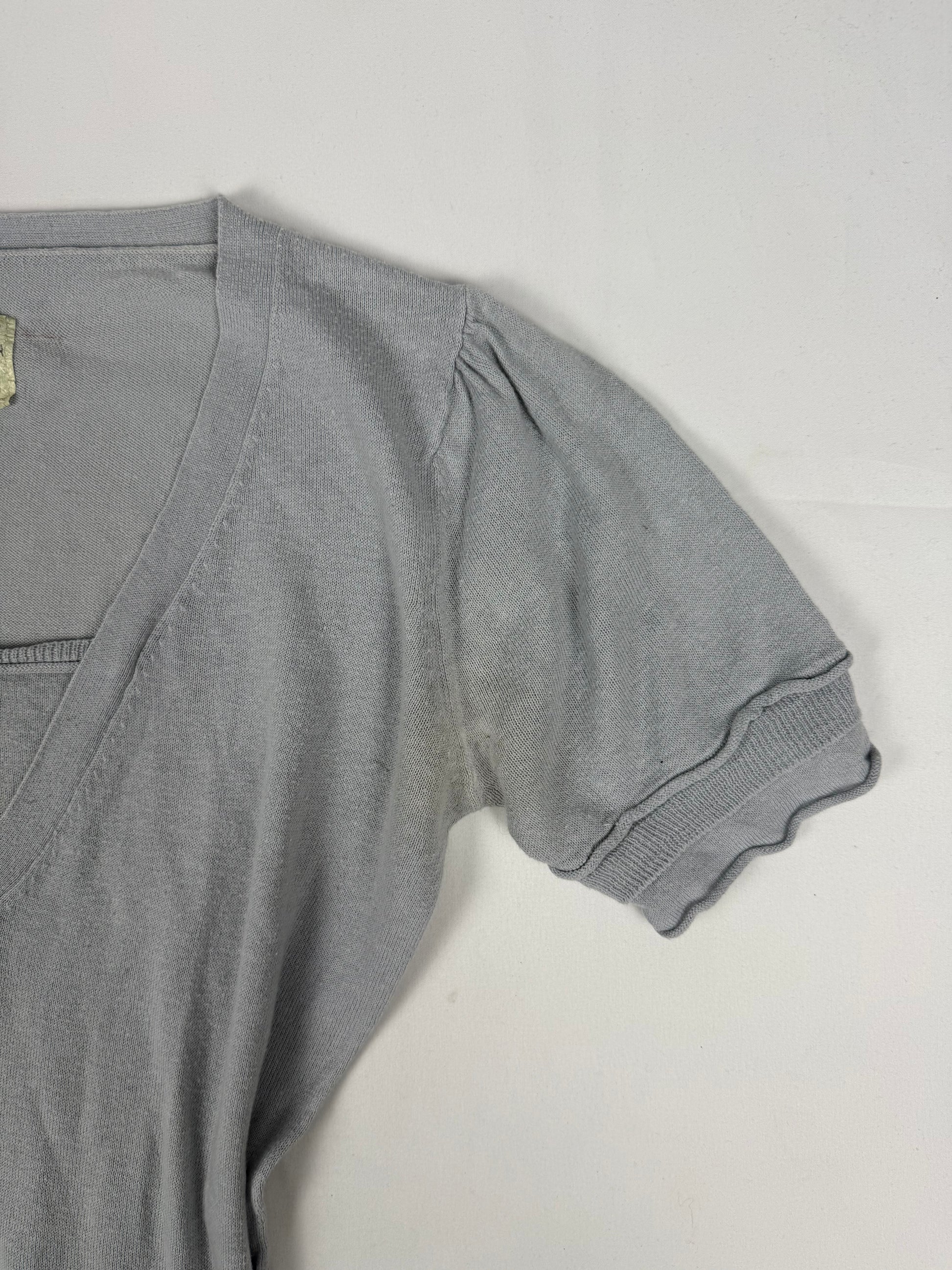 Grey knitted cotton tee (L)