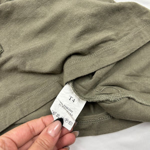 Khaki flower appliqué super stretchy tank top (XL)