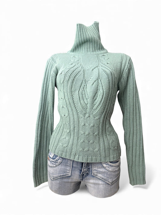 Blue turtleneck jumper (M)