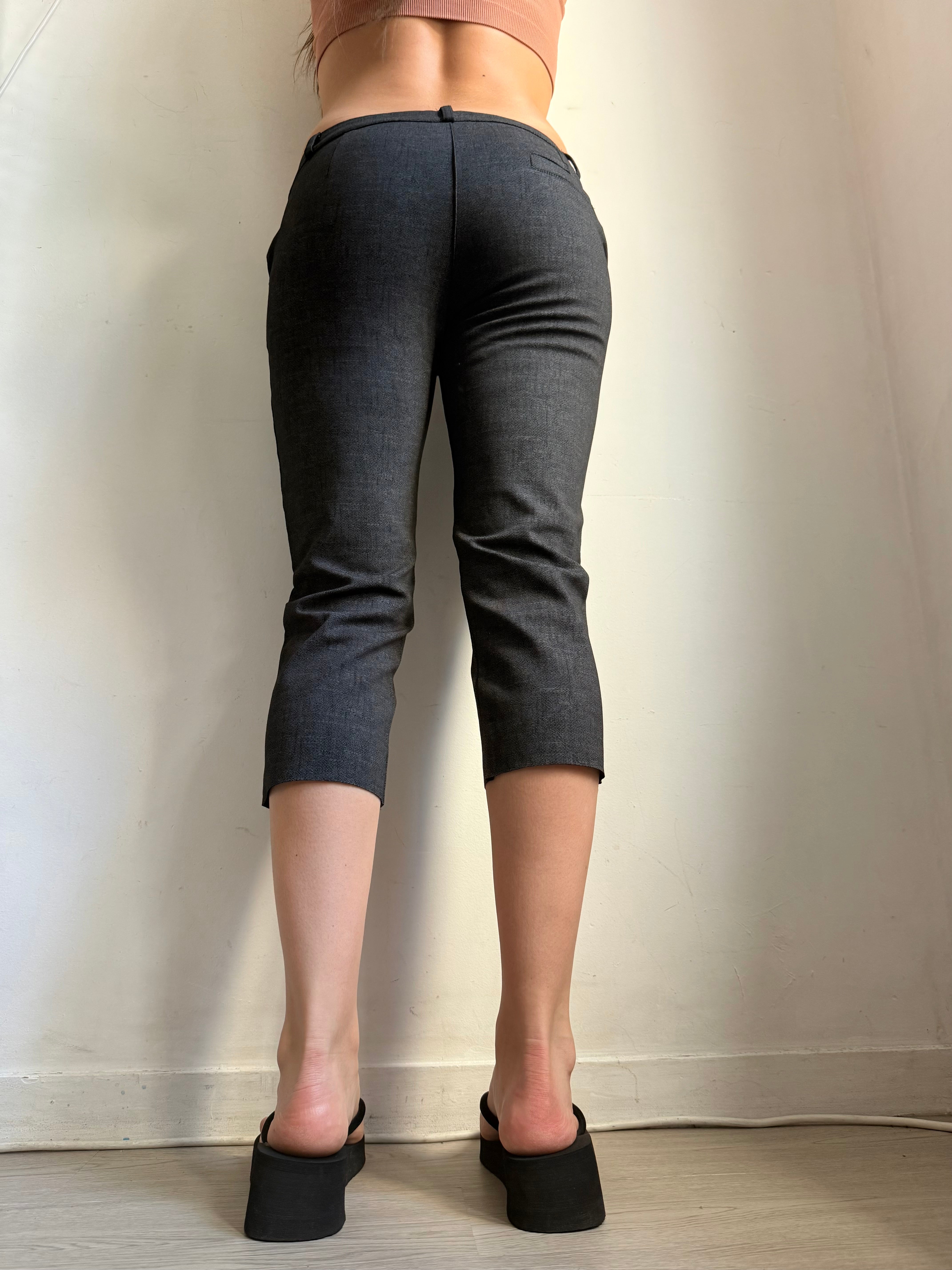 Grey low waist office capri pants (M)