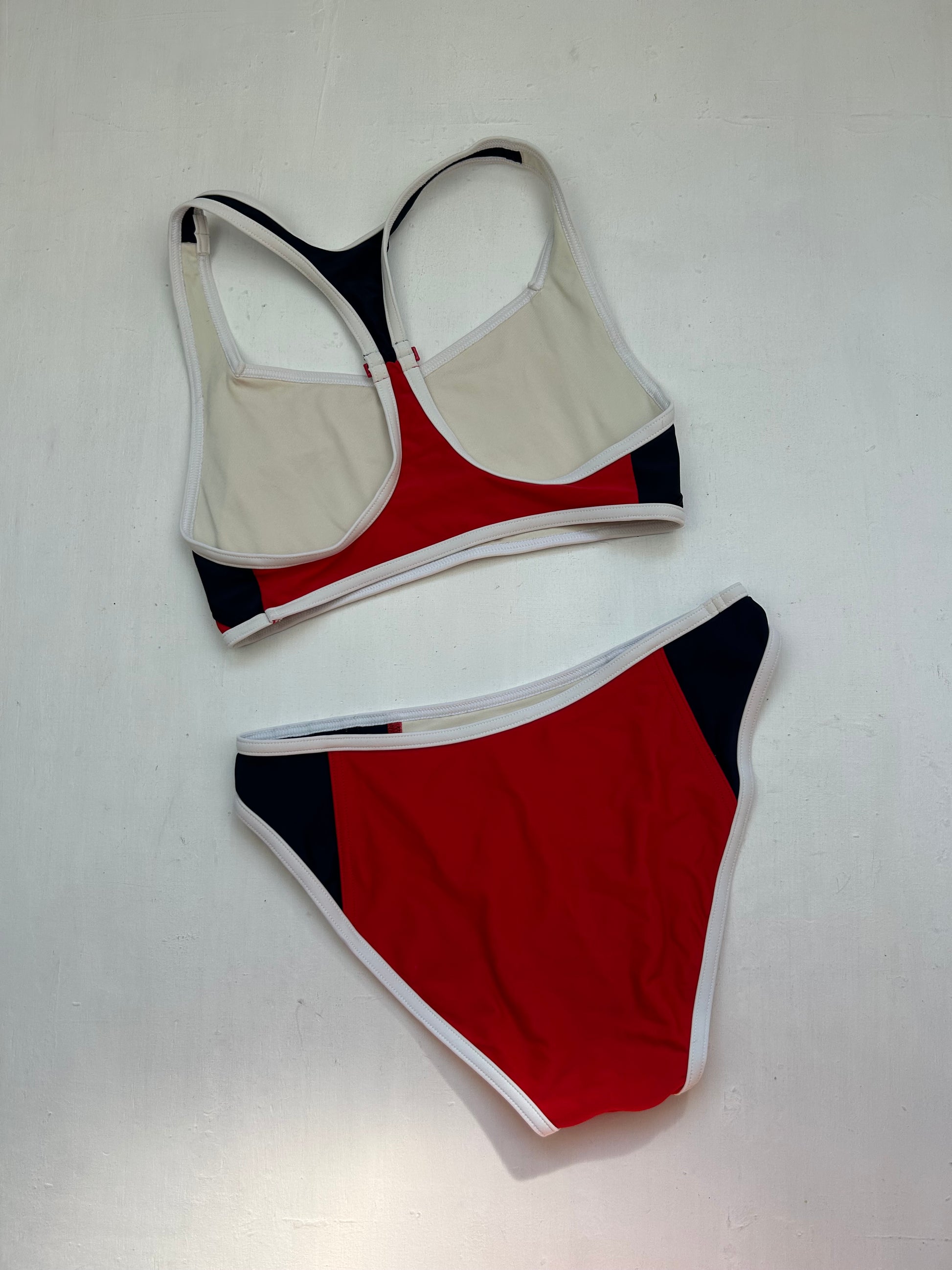 Red logo  low rise bikini set (S)