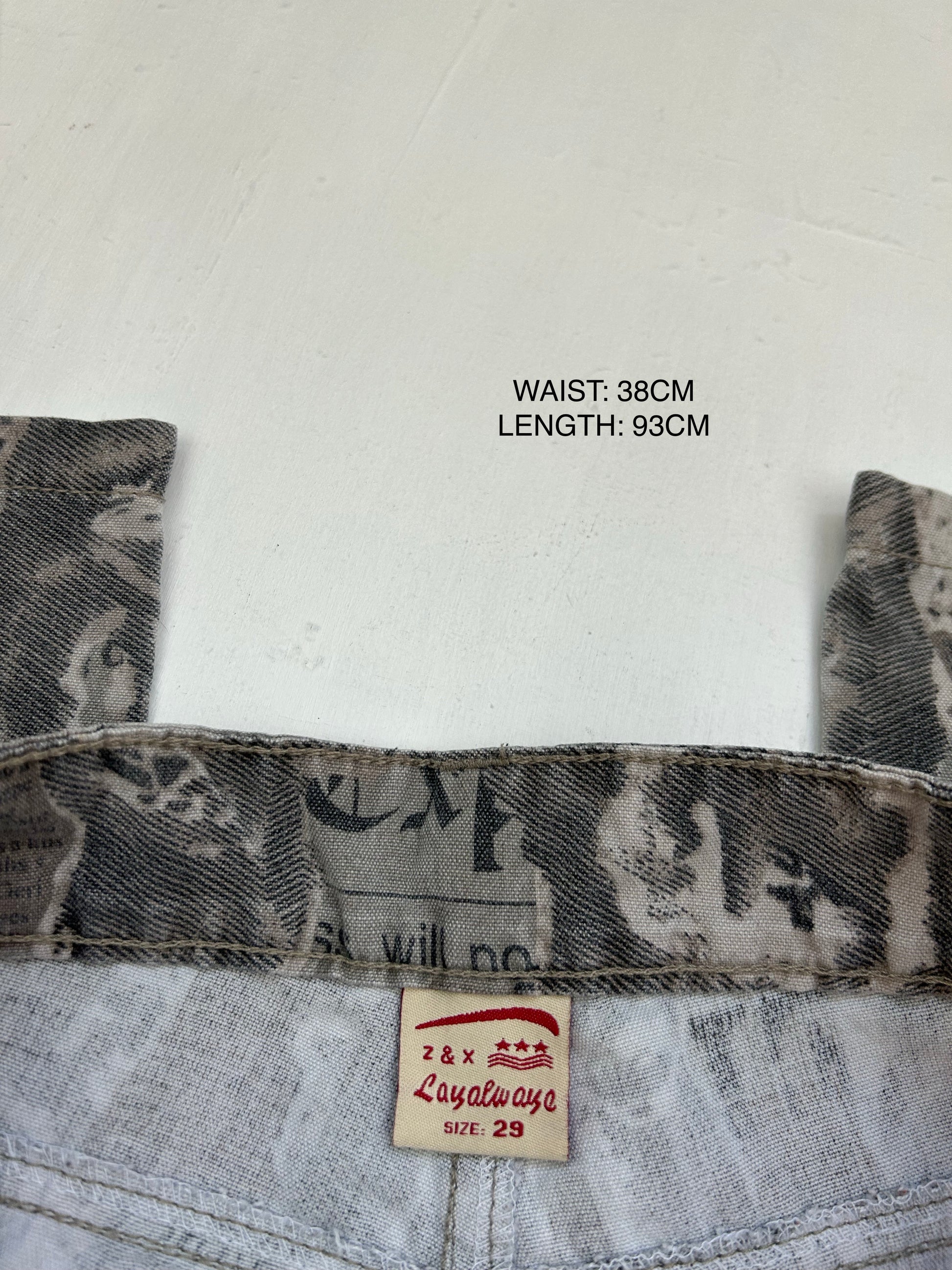 Khaki cargo low rise pants (S)