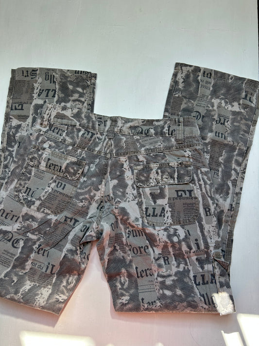 Khaki cargo low rise pants (S)