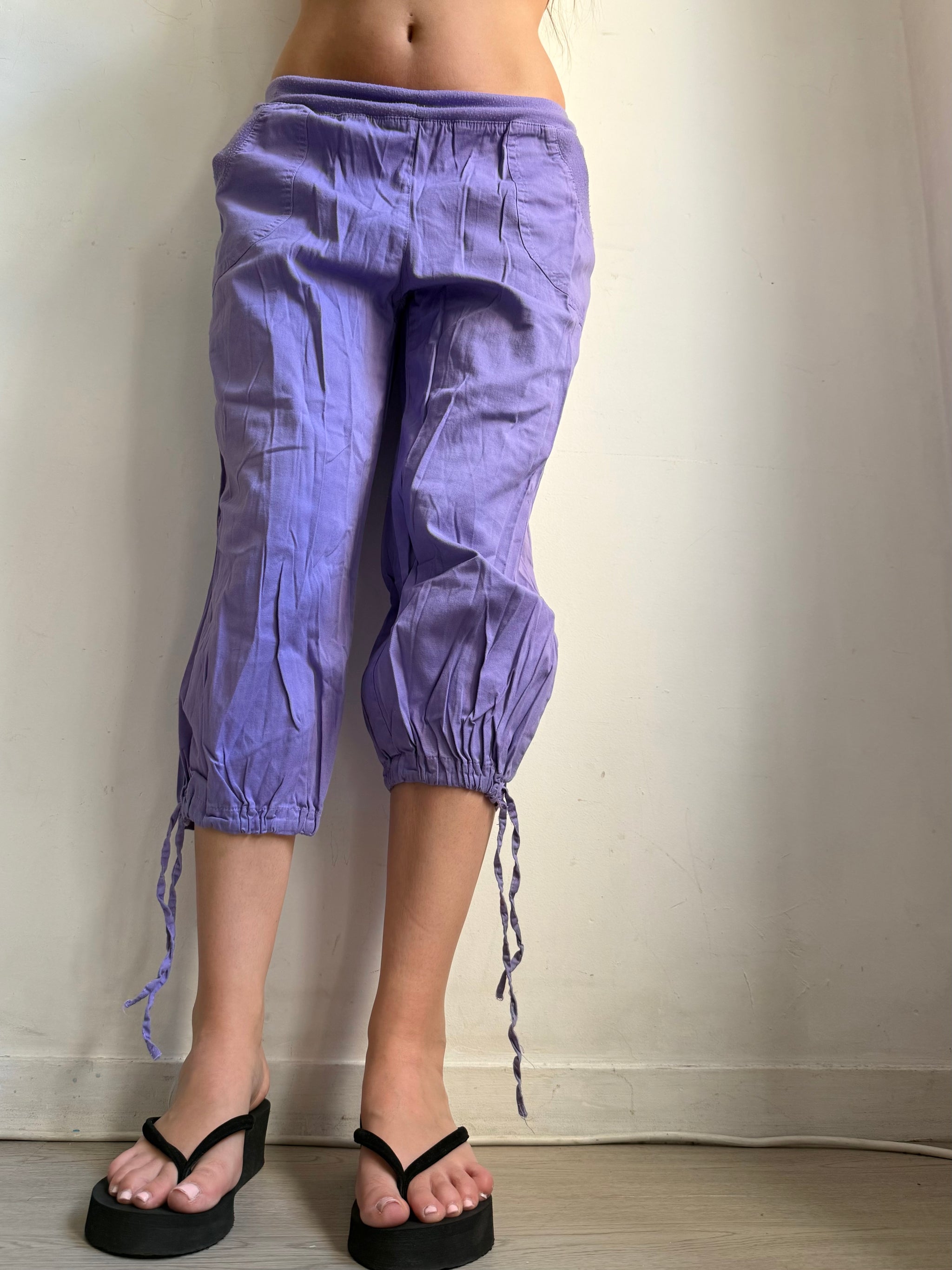 Purple low rise capri pants (M/L)