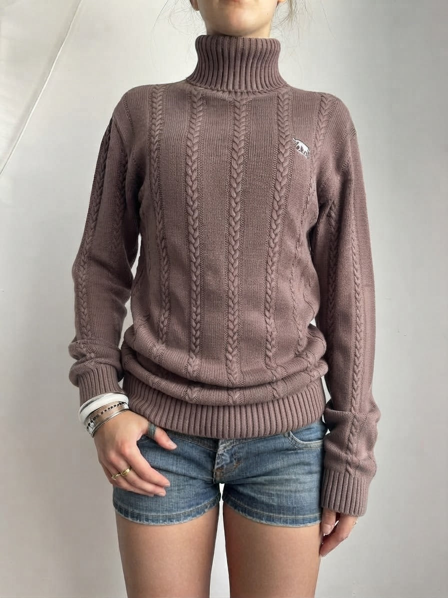 Mini-robe en maille grise à manches courtes avec nouage (S)