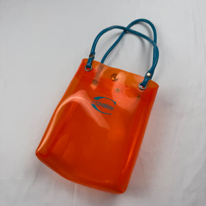 Neon orange pvc mini handbag (15x21cm)