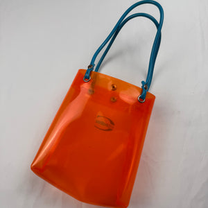 Neon orange pvc mini handbag (15x21cm)