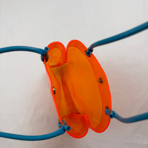 Neon orange pvc mini handbag (15x21cm)