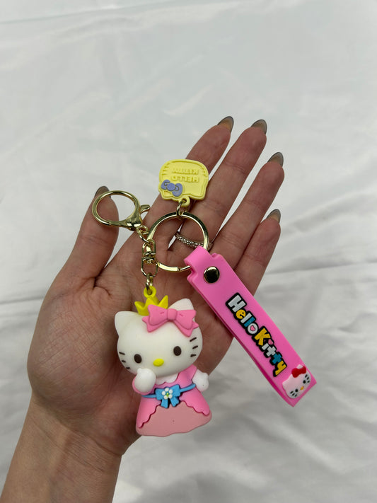 Multicolor Kitty charm key ring