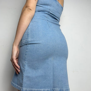 Denim jean blue Y2K vintage mini dress (S)
