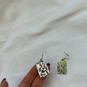 Green cord pendant necklace + earrings set