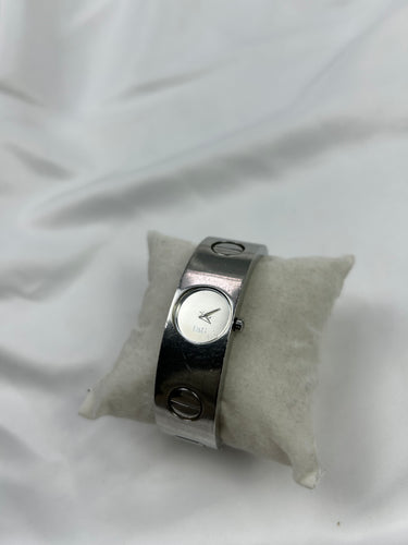 Vintage stainless steel silver jewelry watch