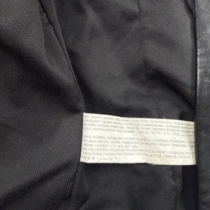 Black real leather tight fit biker jacket (XS)