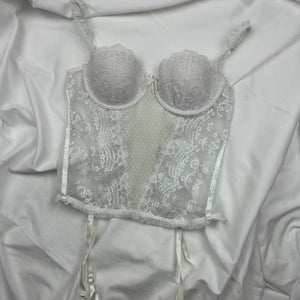White mesh babydoll corset top (S)