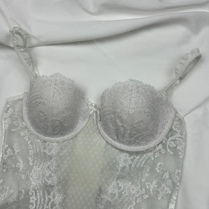 White mesh babydoll corset top (S)